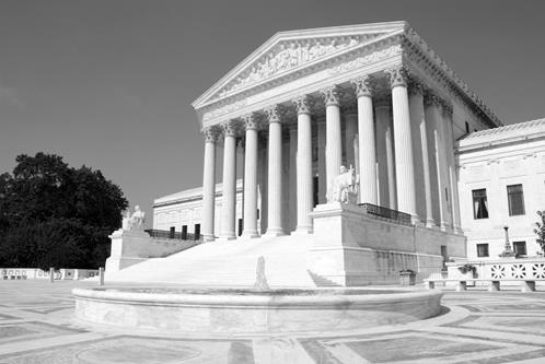 The front of the US Supreme Court in Washington, DC